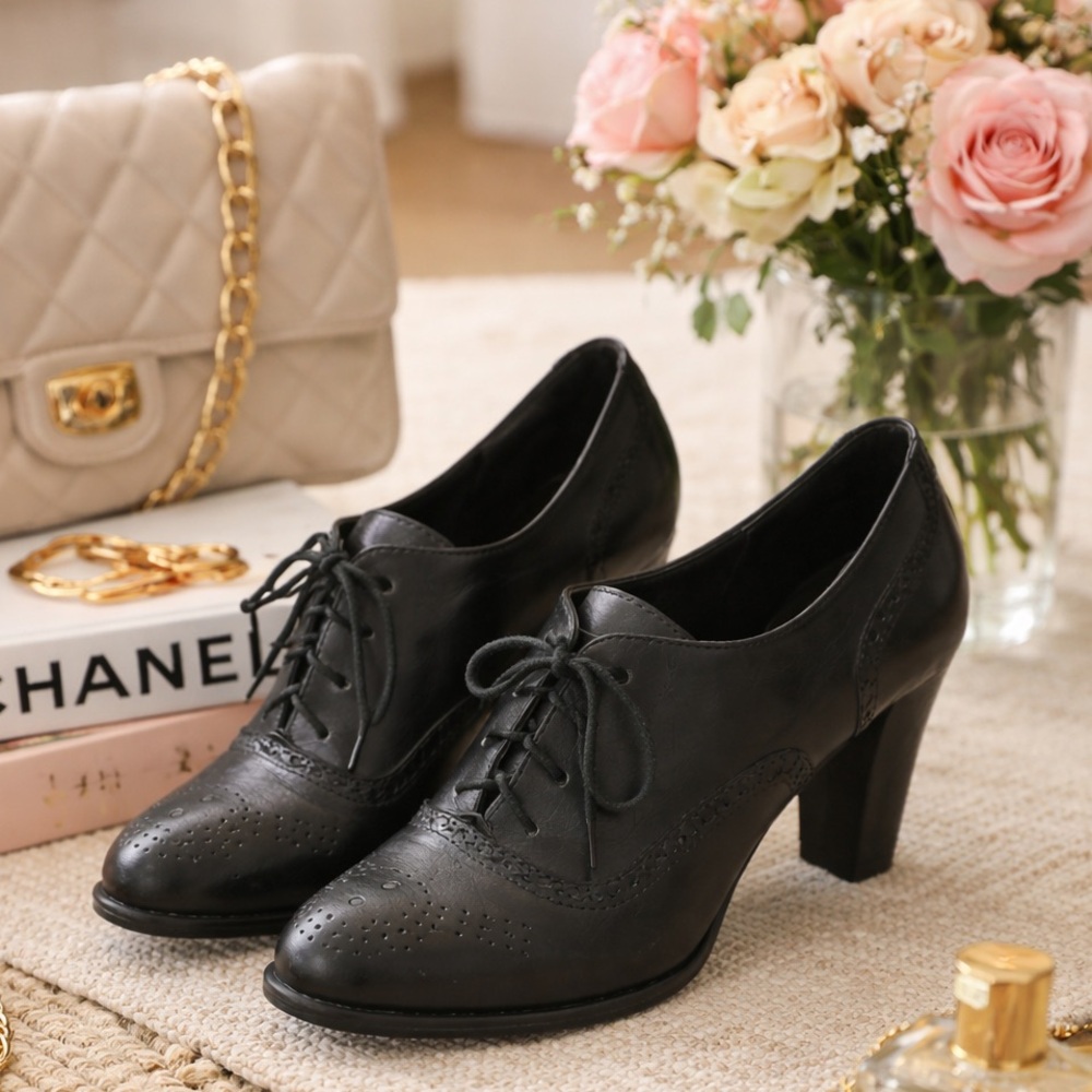 Franco Sarto Black Women's Lace-Up Loafers